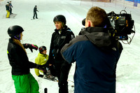 Filming Dominic Cork for Sky Sports at Hemel Hempstead Snow Centre