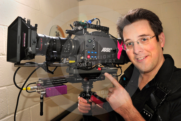John on set of a documentary in London with an Arri Alexa on the Master Steadicam